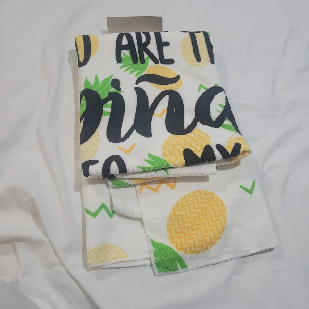 Beach Towel Pineapple Print Graphic Pina Colada 60 X 30 Pool Resort Cruise